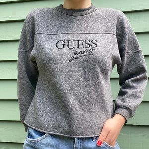 Guess Jeans dark heathered grey 90’s vintage crewneck 🪄